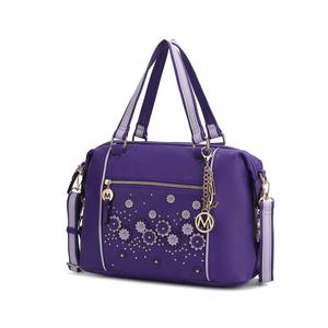 Сумка-шоппер Francis из веганской кожи с цветочным принтом для женщин и декоративным ключом в виде буквы M MKF, фиолетовый