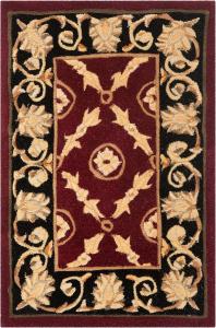 Ковер SAFAVIEH, 61 x 92 см, Naples Collection, Бордовый и черный, ручная работа из традиционной шерсти, идеально для помещений с высокой проходимостью: прихожая, гостиная, спальня (NA521B)