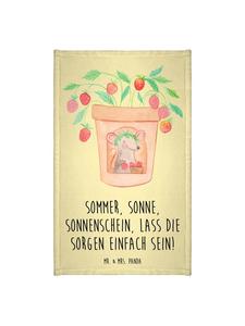 Mr. & Mrs. Panda Полотенце «Летняя радость» с надписью, пастельно-желтого цвета