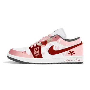 Jordan Кроссовки Air 1 Abrasion Resistant Low top Vintage Basketball Shoes Unisex Pink