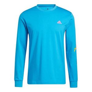 Толстовка adidas Solid Color Round Neck Printing Sports Basketball Long Sleeves Blue, синий