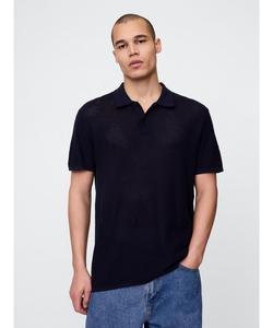 (U) Текстурированная вязаная крючком рубашка-поло