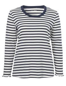 Толстовка VIA APPIA DUE Pullover Zeitloses Langarmshirt mit gestreiftem Allover Muster, индиго