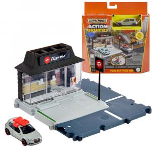 Спичечный коробок «Настоящие приключения Pizza Hut» + автомобиль HJT90 Matchbox