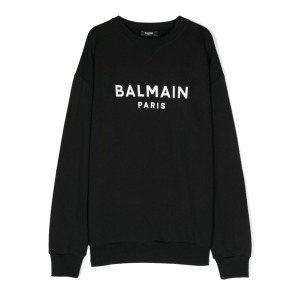 Balmain Kids толстовка с логотипом, черный