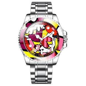 Часы с кварцевым механизмом и стальным ремешком унисекс разноцветный циферблат KANGOL