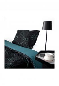 Хлопковое постельное бельё Cofi, пододеяльник и наволочка, чёрный, белый, зелёный 135x200 см