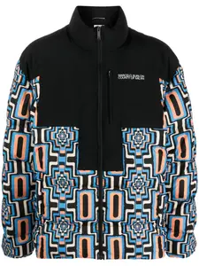 Стеганый пуховик с геометричным принтом Marcelo Burlon County of Milan, черный