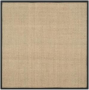 Ковер SAFAVIEH, 92 x 92 см,  - коллекция Natural Fiber - Natural & Black, Seagrass, узор Basketweave с каймой (NF114C)