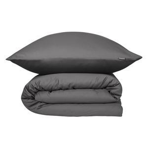 SCHIESSER Комплект постельного белья Ella - хлопковый сатин - 2 предмета - 155 x 220 см - темно-серый