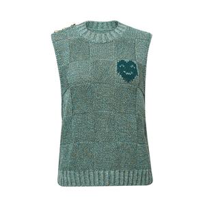 Вязаный жилет Deep Breath с узором, абрикос