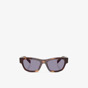 Солнцезащитные очки Prada квадратные из ацетата, коричневый