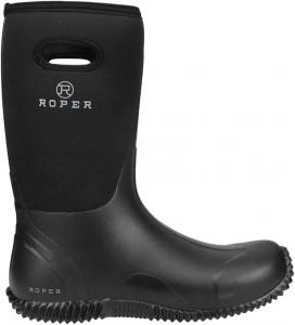 Мужские дождевые повседневные сапоги Roper Barnyard с круглым носком и вставкой для надевания, средняя голень - черные, черный