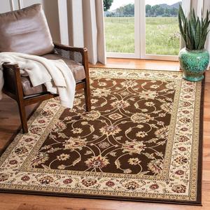 Ковер SAFAVIEH, 161 x 229 см, коллекции Lyndhurst, Brown & Ivory, традиционный восточный дизайн, не линяет и прост в уходе, идеален для помещений с высокой проходимостью в гостиной, спальне (LNH553-2512)