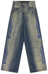 Джинсы-клеш с логотипом Who Decides War Winged Logo Bootcut Jeans цвета индиго