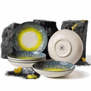 Тарелка konsimo.-Set 6 шт Suppenteller LORENT, 22x22x22 см цвет dunkelblau/gelb