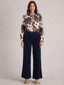 Вельветовые брюки belle из органической хлопчатобумажной смеси White Stuff, темно-синий