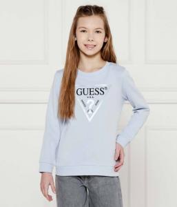 Свитшот детский Guess с фирменным принтом, голубой