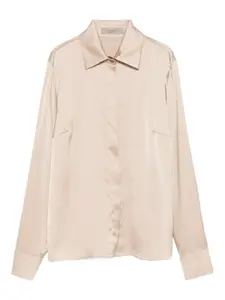 Атласная рубашка с классическим воротником D.Exterior, нейтральный