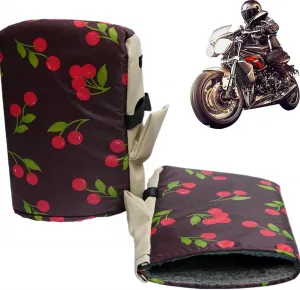 Накладки на руль мотоцикла, грелки для рук, 1 пара, водонепроницаемые зимние термоперчатки для снегоходов, трехколесных мотоциклов, квадроциклов, cherry