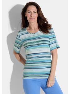 GOLDNER Короткий размер: Футболка синего / мятного / белого / с узором