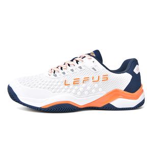 Амортизирующие противоскользящие износостойкие теннисные туфли с низким верхом унисекс LEFUS, White Orange
