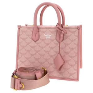 Кожаная сумка-шоппер, шоппер, кросс-боди, дамская сумочка Trumpets Women's Cherry Blossom Pink MCM