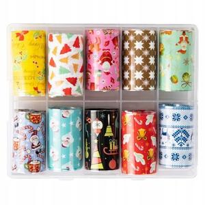 Рождественская трансферная фольга 10 шт. по 100 см 12-05, AllePaznokcie