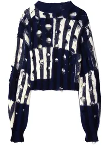 Джемпер Shibori с эффектом потертости OFF-WHITE, синий