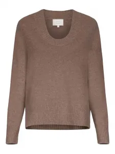 Свитер BAJI в рубчик с U-образным вырезом Loulou De Saison, коричневый