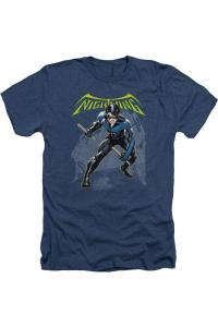 Футболка/футболка Batman Nightwing для взрослых Heather Gildan, темно-синий