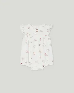 Короткий комбинезон для девочки в шифоне Cotton Juice, белый