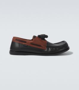 Кожаные лодочные Campo Loewe, Dark Caramel/Black