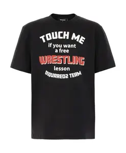 Повседневная хлопковая футболка для мужчин Dsquared2, черный