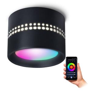 Потолочный светильник ALAPI точечный черный непрямого света со светодиодом Smart GX53 WLAN RGB+W, количество: комплект из 1 шт. SSC-LUXon