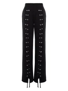 Брюки с люверсами и шнуровкой Hamza, черный