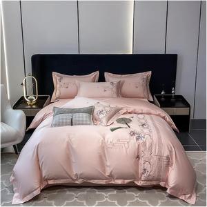 YUSIWOAL Комплект постельного белья из египетского хлопка 1000TC с цветочной вышивкой