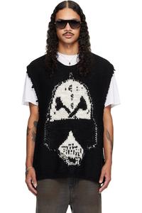 Lu'U Dan Черный объемный жилет-свитер