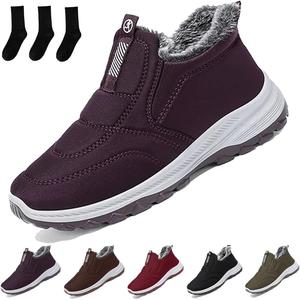 Женские зимние ботинки на снег, слипоны-кроссовки на щиколотку, удобная теплая обувь с меховой подкладкой, легкие водонепроницаемые ботинки для улицы Generic, Purple