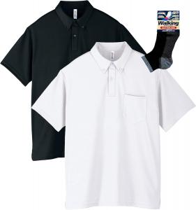 Футболка-поло Glimmer 00331-ABP с коротким рукавом, плотность ткани 4,4 унции, на пуговицах, с карманом, бело-черный