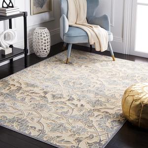 SAFAVIEH, 100 x 171 см, ковер для декора из коллекции Paradise, цвет cream и slate, современный дизайн из вискозы, идеален для помещений с высокой проходимостью: прихожая, гостиная, спальня (PAR341-2740)