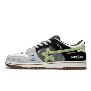 Низкие кроссовки для скейтбординга унисекс серые черные зеленые RIPSTAR, Gray Black Green