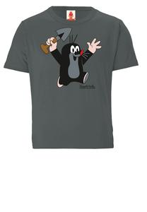 LOGOSHIRT Футболка 'Der kleine Maulwurf - Juhu' в сером цвете