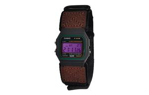 CASIO Мужские часы Retrofit Series с кварцевым механизмом и нейлоновым ремешком, черный циферблат
