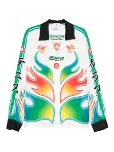 Рубашка с принтом "пламя" CASABLANCA, белый