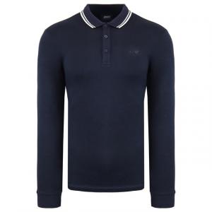 Мужская рубашка-поло темно-синего цвета Armani Jeans, синий