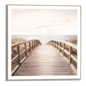 Картина с рамкой Reinders Brücke zum Strand, бежевый