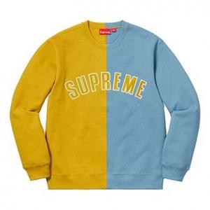 Толстовка fw18 split crewneck sweatshirt mustard 'yellow blue' Supreme, желтый