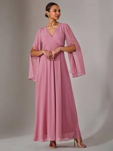 Макси-платье с шифоновым рукавом Jolie Moi, цвет Dusty Pink