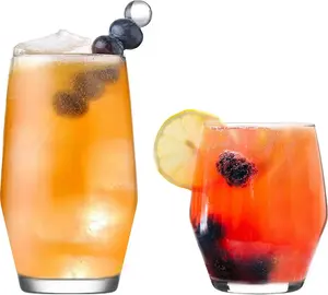 Набор прозрачной стеклянной посуды Ella из 12 предметов: бокалы для коктейля хайбол, джина и воды, стаканы для виски - LAV Lav